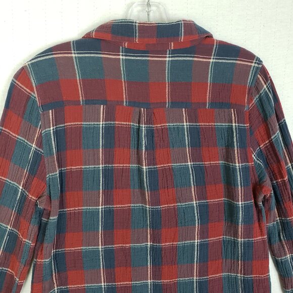 Garnet Hill Plaid Shirt Organic Cotton Button Up size 8 Gauze - Picture 9 of 10